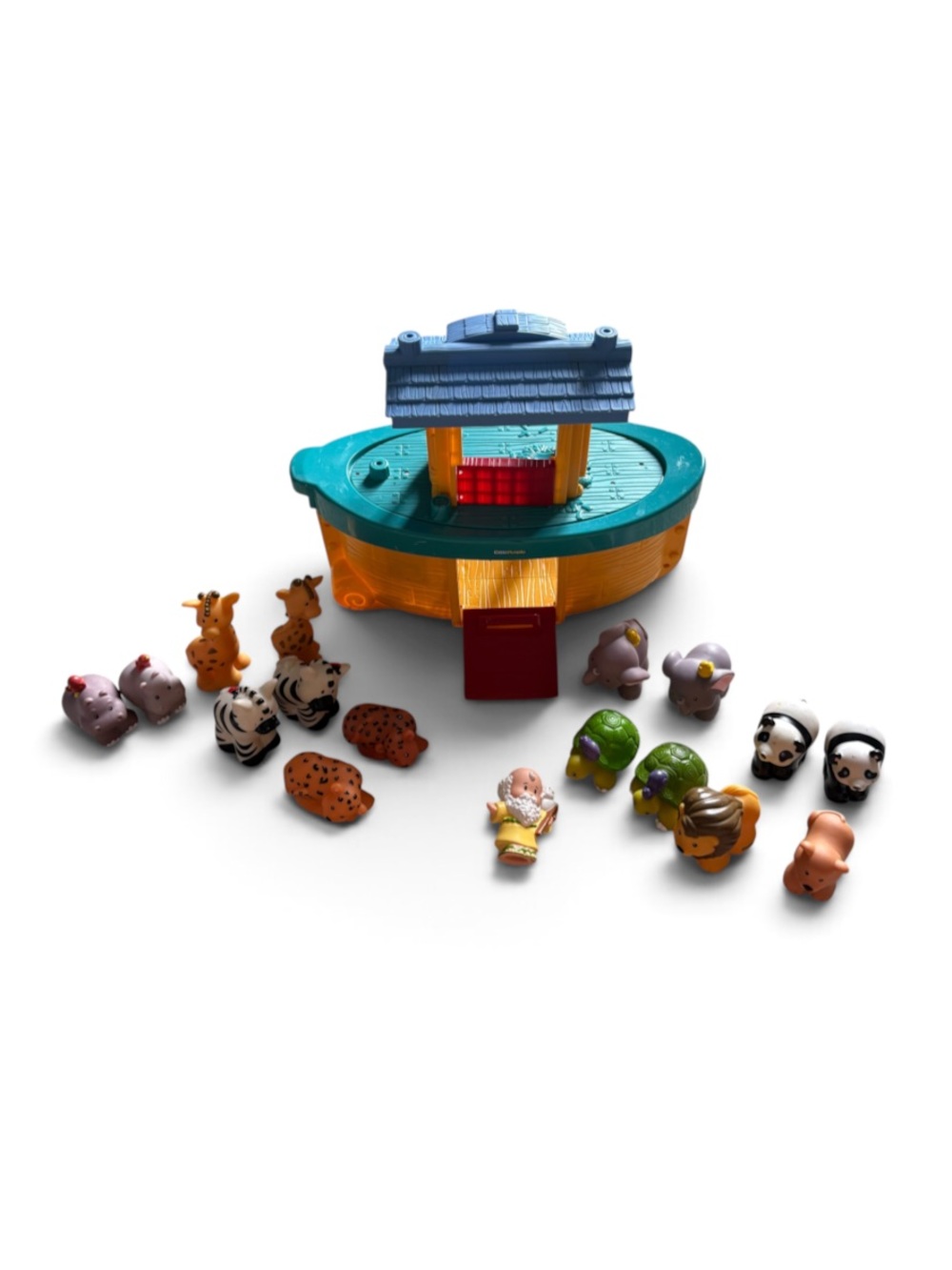 Vintage Fisher Price Noah’s Ark Play Set Toy W/ Figures Animals Little People